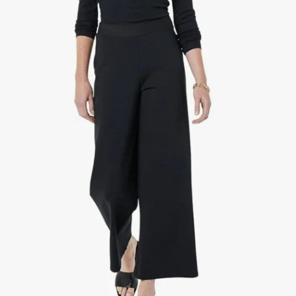 Bobeau Black Wide Leg Pull-On Professional Style Ponte Pant Size M